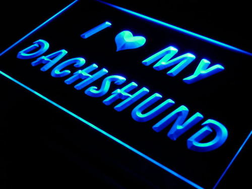 I Love Dachshund Dog Pet Shop Neon Light Sign